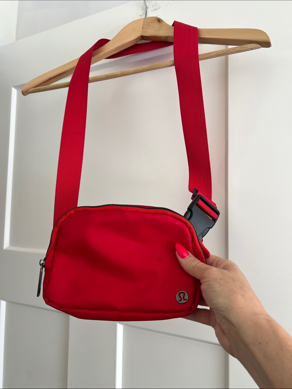 lululemon athletica Bright Red Belt Bag with Adjustable Strap